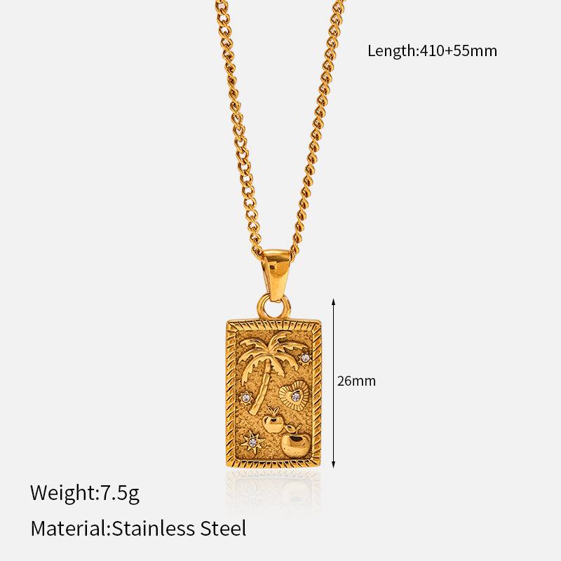 Ocean Titanium Steel Necklace Luxury Minimalist Pendant Chain Durable Sweater Accessory Jewelry Gift for Her