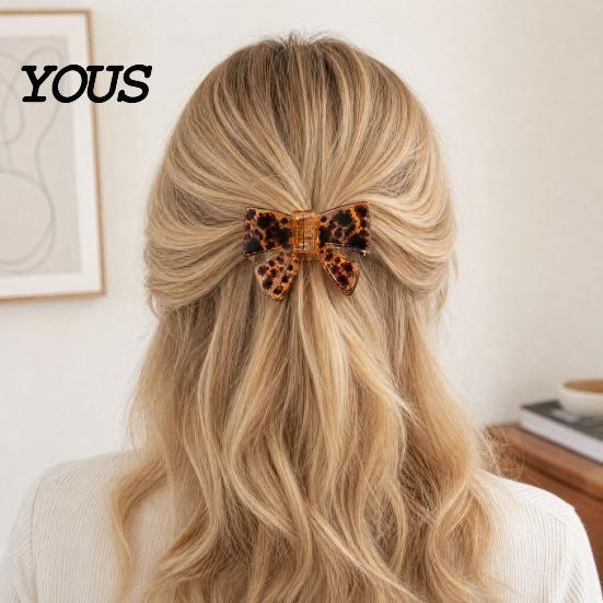Acetate Hair Clip 1/4Pcs Clips for Women, Imitation Plate Claw with Strong Back Head Spring Clamp, 3D Bow Design Magnetic Daily Wear Women
