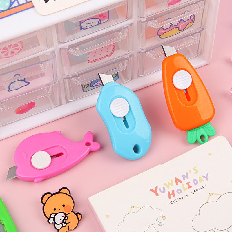 Colored Mini Box Cutter: Portable Craft Knife for Students & Package Opening