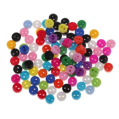 100Pcs Candy Color 2 Holes Botão de resina redondo para costura Artesanato Scrapbook 6mm