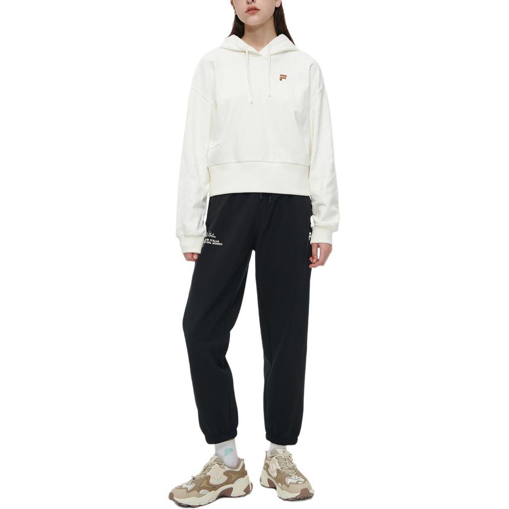 Fila Fusion Uniform Knitted Hoodie Cotton Casual Sweatshirt Women tops T11W345208F-WT
