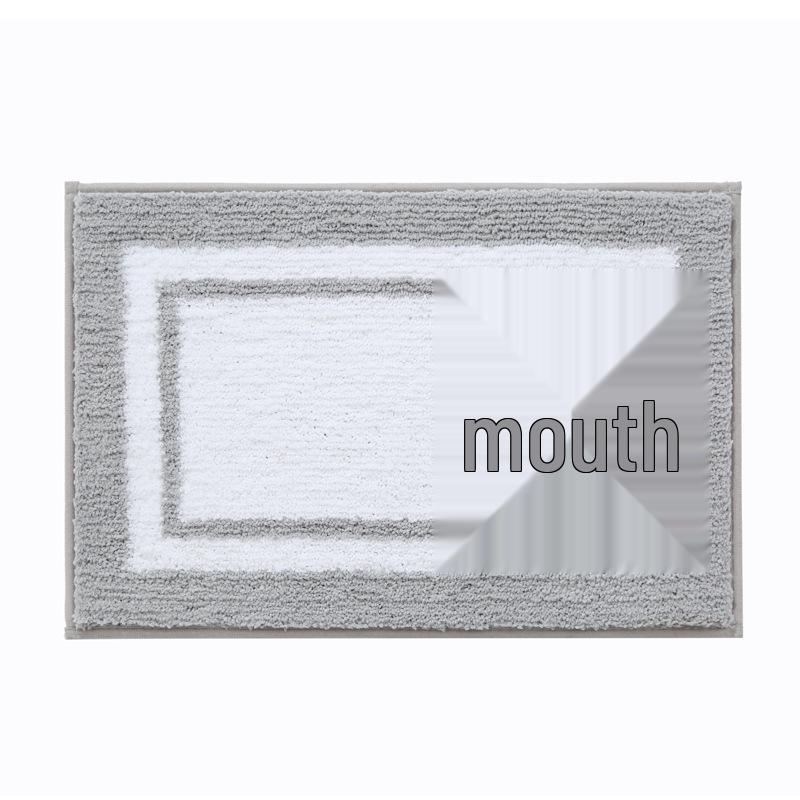 Simple Style Bathroom Water Absorbing Non-slip Flocking Floor Mat