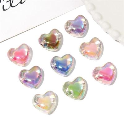19*21mm 4ks akrylové transparentní sendvičové cukrové korálky Love Heart Cukrové korálky pro výrobu šperků DIY kouzlo dekorace