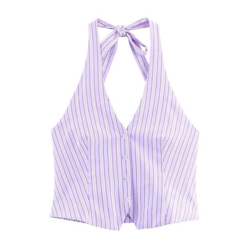 Jnleaog Autumn New Women's Clothing Fashion Style Design Stripes Vest Style Tops Shorts 6929778692