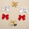 Christmas Bow 5.5cm 12pcs/set Red Bow Gold Silver Red Cloth Christmas Tree Decorations Hangings Navidad Home Decor