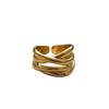 European American Irregular Highlight Line Crossover Ring - Trendy, Versatile, Fashion-Forward Accessory for Women