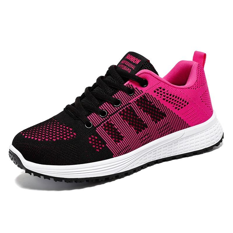 Women's shoes versatile spring new fly-woven sports shoes women's shoes soft-soled casual student running shoes