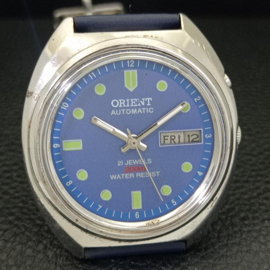 Orient AUTOMATIC 46941 JAPAN MENS VINTAGE BLUE COLOR DIAL WATCH A701850-5 R207-a701850