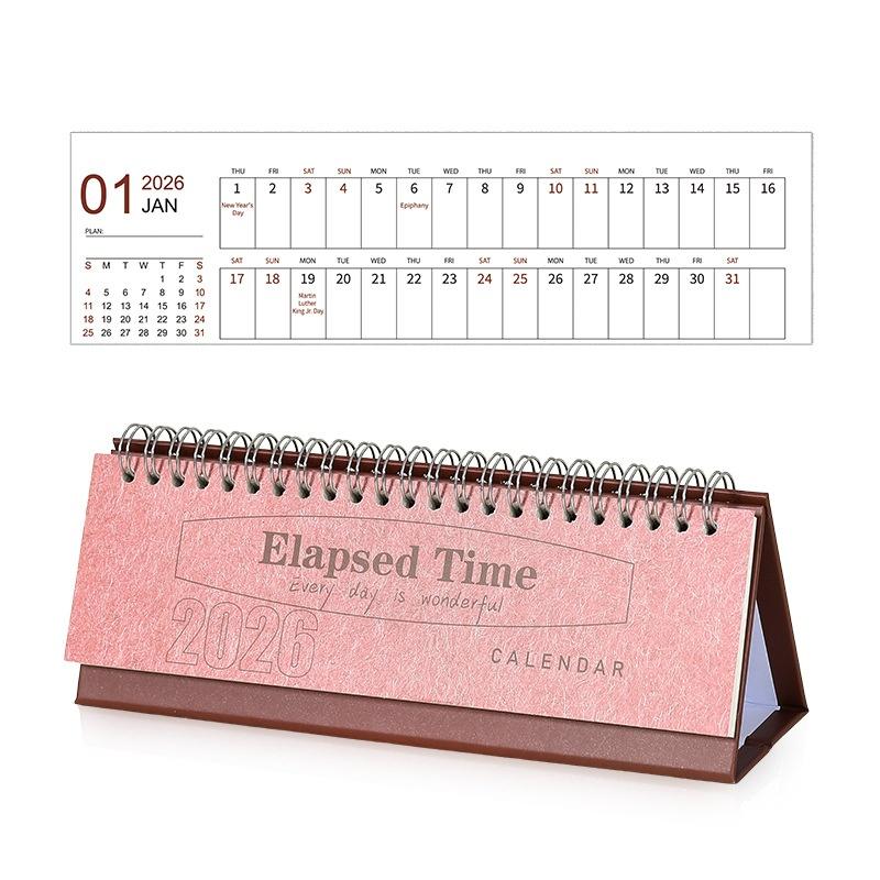 2026 Minimalist Mini English Desk Calendar Planner Office Desktop Ornament
