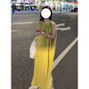 Femininity Shows White and Green Rebellious Daughter Style Dress Looks Slim Summer New Casual