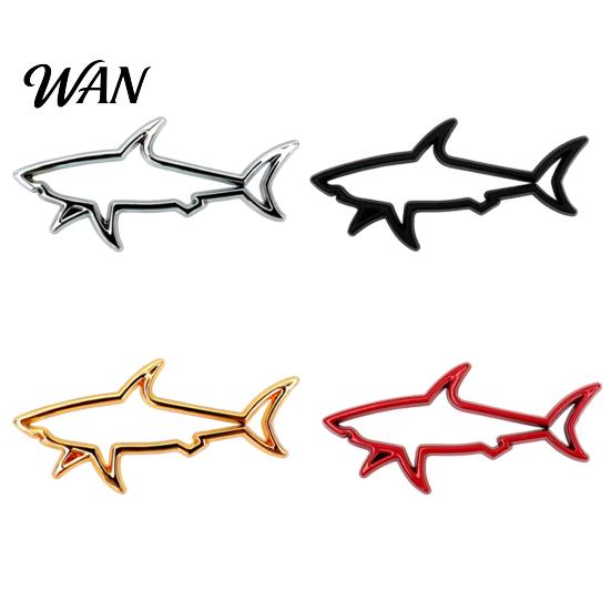 Non-fading Car Sticker Zinc Alloy Shark 3D Hollow Out Animal Decal for Vehicle Side Creative Badge Motorcycle Electric Vehicles Long-lasting