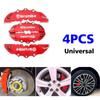 4ks Univerzální 3D Styl Červená Přední + Zadní Příslušenství Kryt třmenu kotoučové brzdy do auta