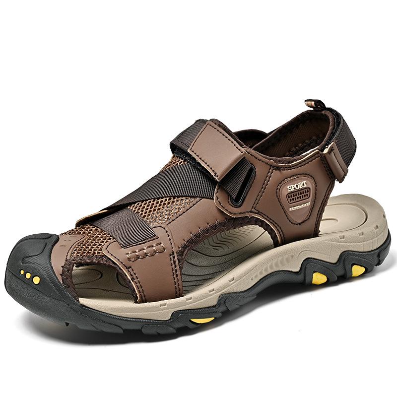 Men s Breathable Mesh Closed-Toe Non-Slip Beach Sandals 46
