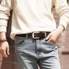 Men's Genuine Leather Belt, Pin Buckle Casual and Fashionable Leather Belt, Men's Youth Simple Jeans Belt