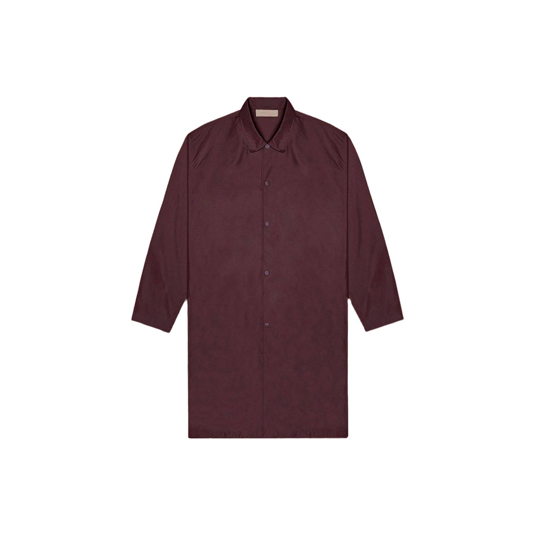

Fear Of God Essentials Drop 2 SS23 Series Plum Long Coat Solid Color Button Long American Heavyweight Trench Coat Unisex coats FOG-SS23-349 S