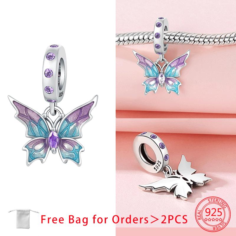 Original Charms Copper Red Butterfly Color Bowknot Beads Pendant Fit Diy Bracelet Necklace Jewelry Making Birthday Fine Gift