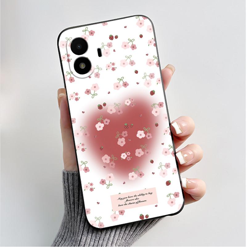 Husă de telefon imprimată pentru TCL K70 SE (T453D) Huse Capă Silicon Moale Negru Carcasă Flori Drăguțe Desene Animate Carcasă Coque
