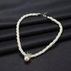 Women's Multi-layer Fried Dough Twists Collar Bone Winding Pearl Cross Short Necklace