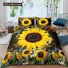 Vintage Sunflowers Duvet Cover Set Letters Bedding Set Letters And Sunflowers Printed Retro Girls Queen Size 23pcs Quilt Cover