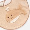 pompkins BABY Organic Cotton Mini Made in Japan Y-1329 100% [Whale Series] Bib, (Brown)