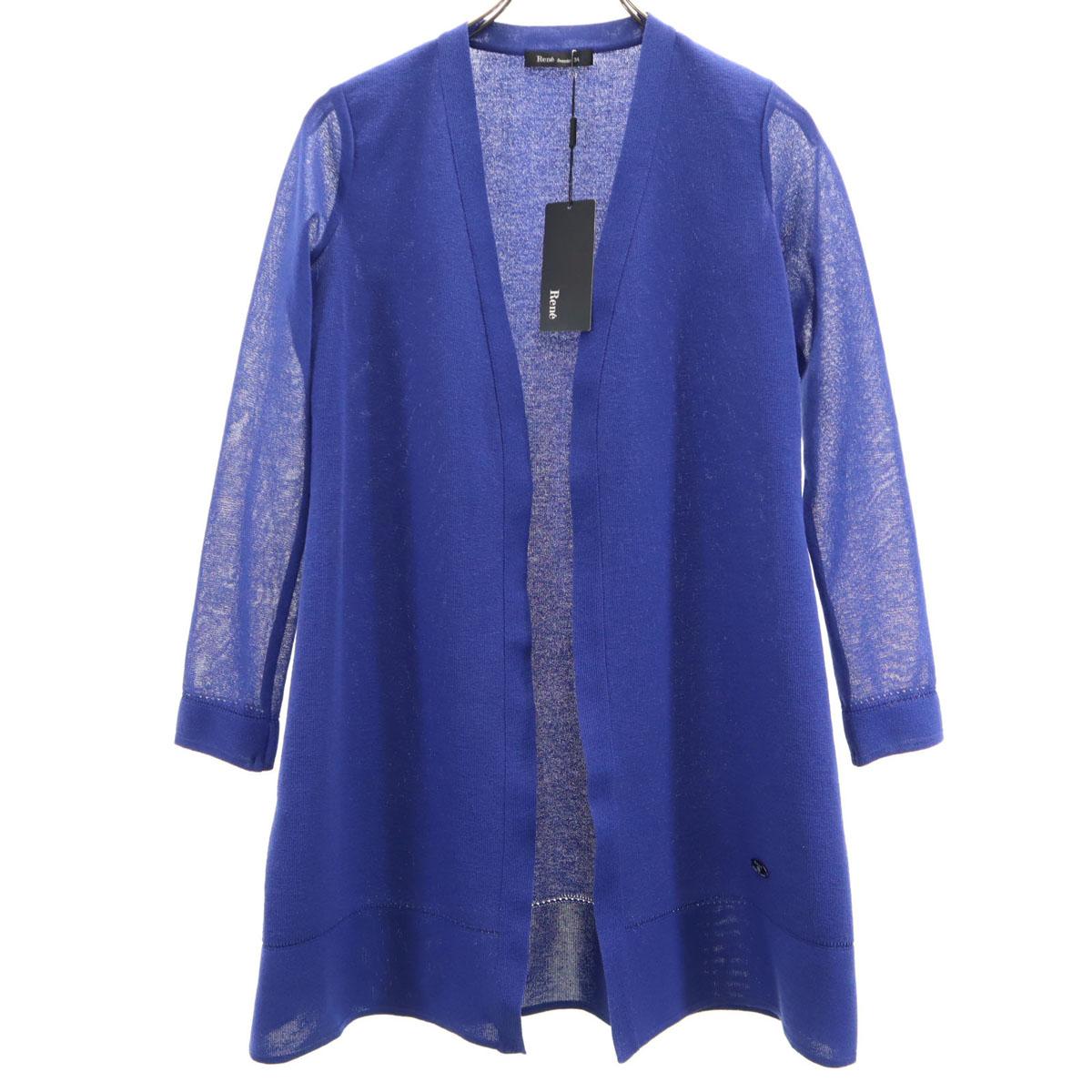 

неиспользованный Rene basic сделано в Японии кардиган с длинным рукавом 34 синий Женский Б/У