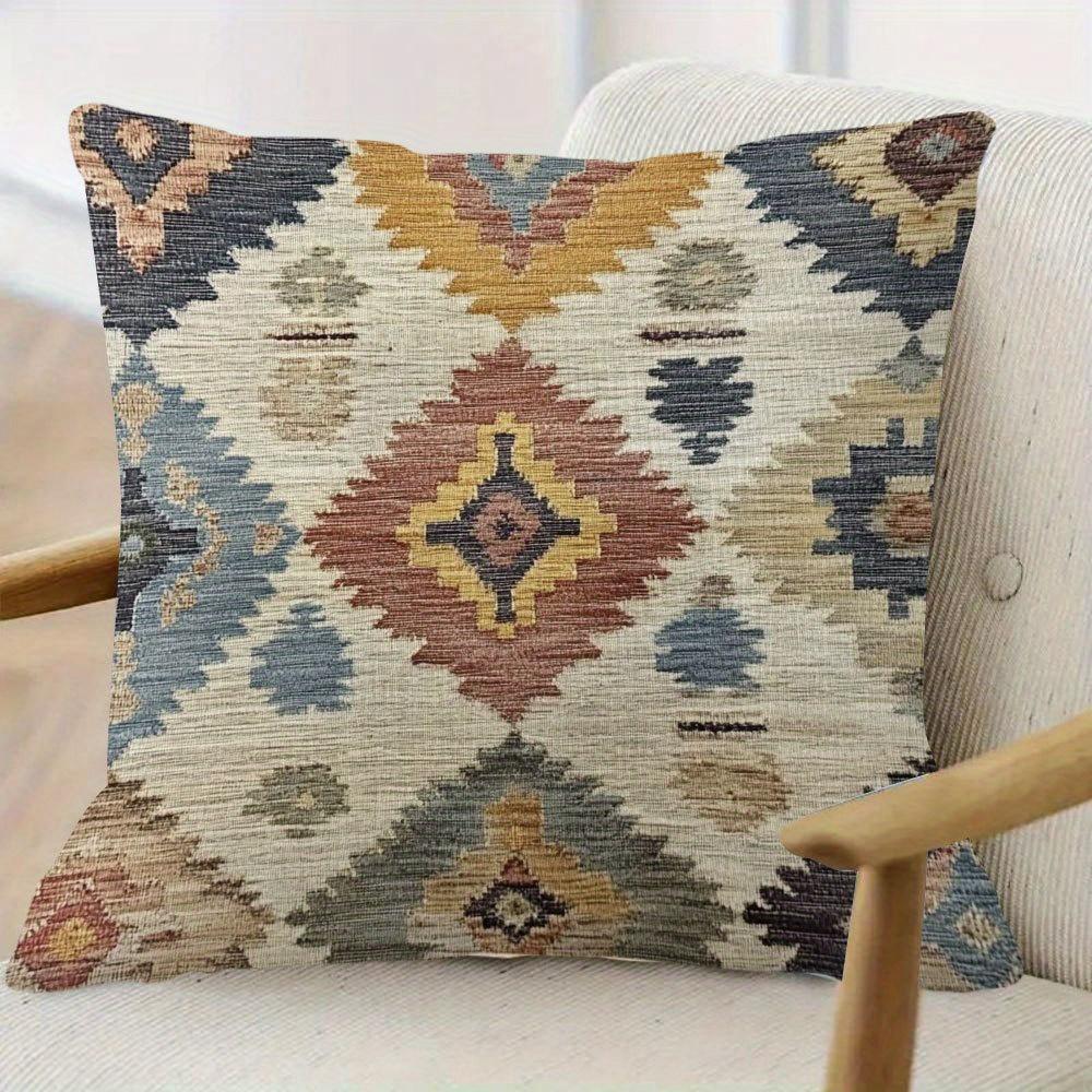Funda de Almohada Kilim Suroeste Estampado Geométrico Tribal Boho Funda de Cojín Rústica Marroquí Para Sofá Cama Sillón Decoración del Hogar Regalos