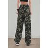 American multi-pocket camouflage casual pants women's loose straight pleated design wide-leg trousers