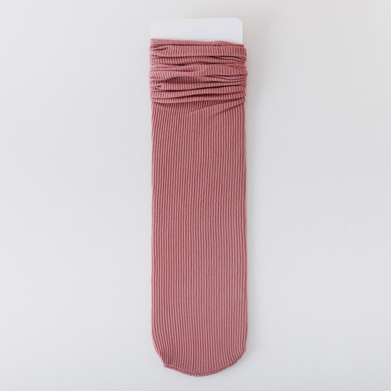 White Ice Socks Summer Thin Mid-Leg Socks Trendy Black Calf Socks Stacked Socks Ice Silk Stockings Summer