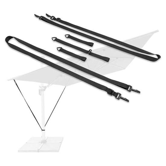 5 Stück Outdoor-Regenschirm-Befestigungsgurt, Garten-/Terrassen-/Marktschirm, Windschutzgürtel, verstellbar, freitragender Sonnenschirm, winddicht