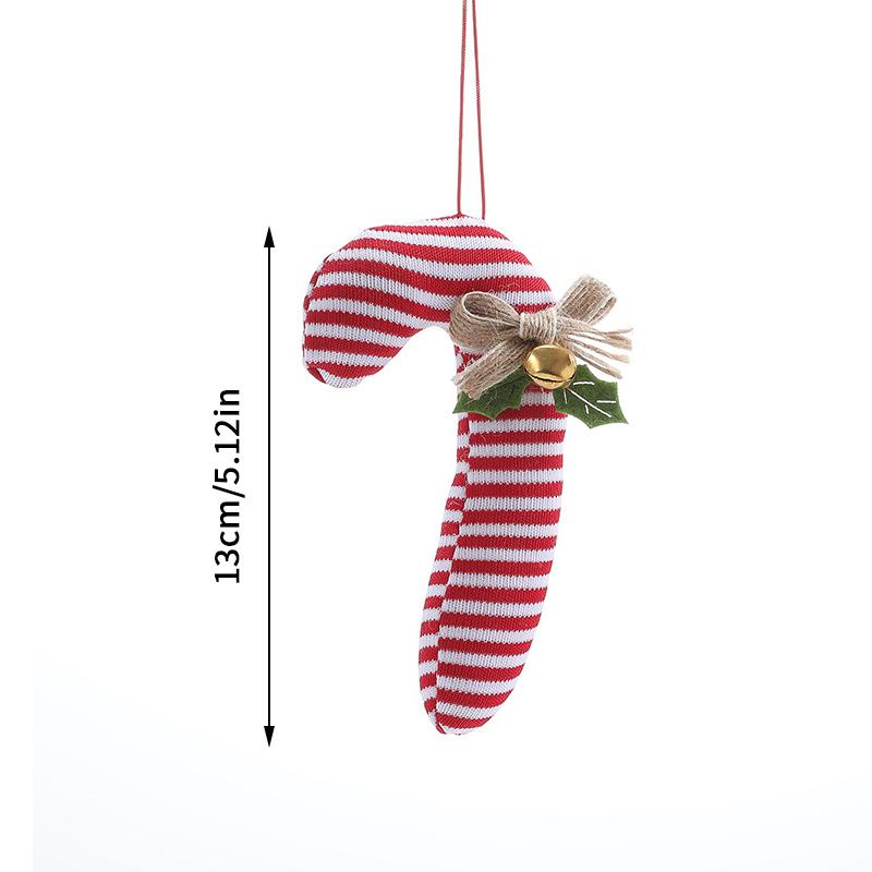 Christmas Cane Candy Pendant Red Christmas Tree Decoration Bell Bow Pendant Xmas Tree White Red Lollipop Hanging Decoration
