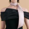 AVVINA PELLE Long Twilly Silk Scarf   Light Taupe