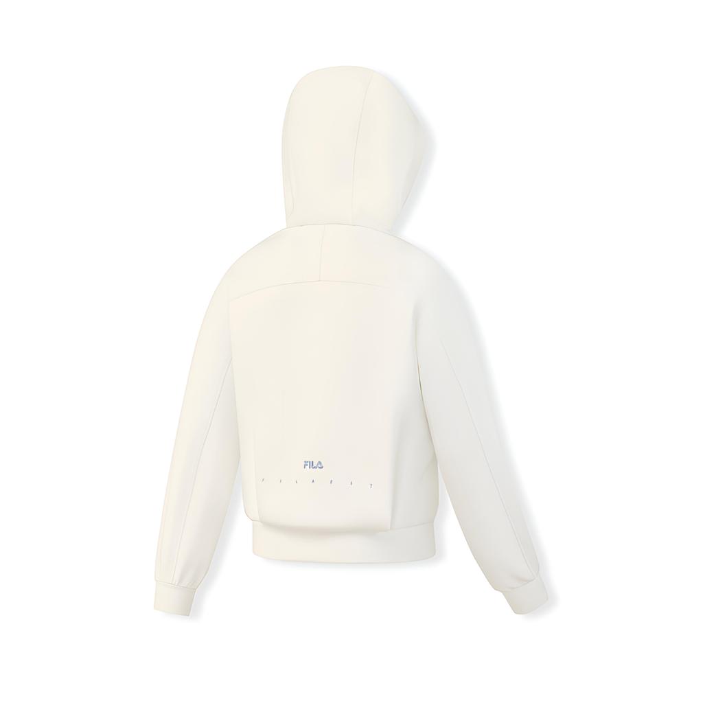 Fila Fitness Minimalist Classic Sports Training Casual Comfortable Versatile Hooded Jacket Women Jackets Cotton-Candy-White A11W611502FIV