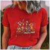 Unisex 100% Polyester Summer Top DOGS MAKE ME HAPPY Print Loose round Neck Short Sleeve Fashion for Lovers