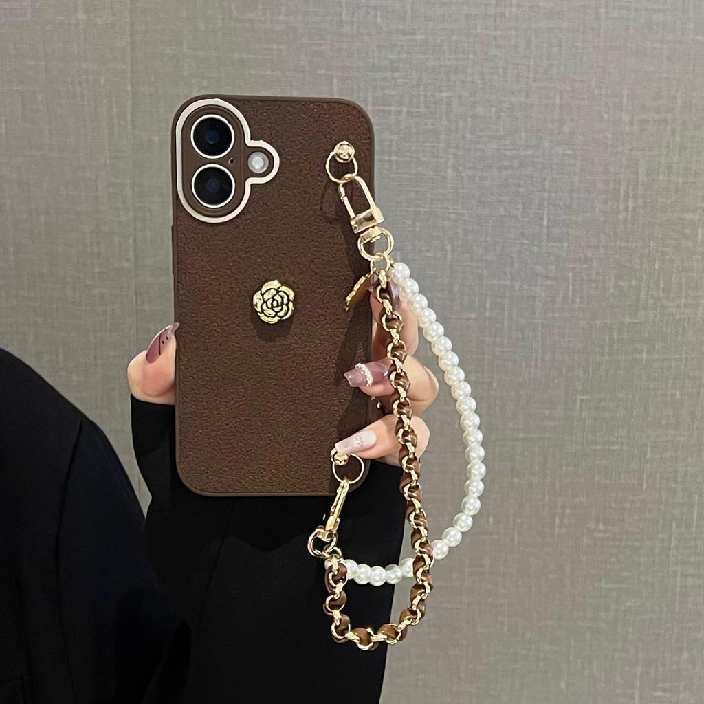 Luxury Camellia Crossbody Chain Phone Case for iPhone 13-16 Pro Max