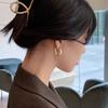Latest Classic Copper Alloy Metal Smooth Metallic Hoop Earrings Woman Chic Fashionable Korean Jewelry Temperament Girl 'S Everyday Wear