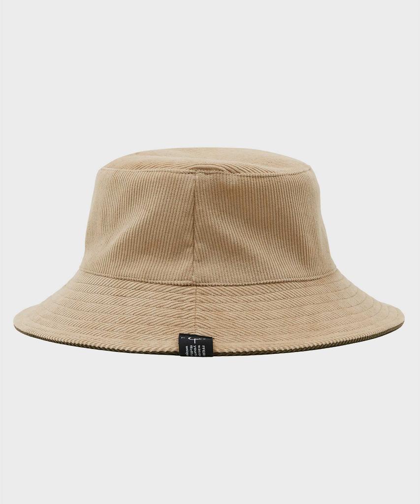 FFEFF STUDIO Corduroy Reversible Bucket Hat (Beige/Khaki)