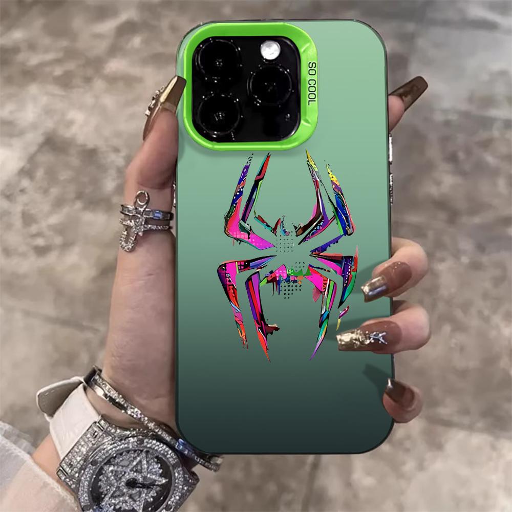 Cyberpunk-Style Spider Phone Case For iPhone 17 Pro Max 17e 16e 15 17 Air 14 13 12 11 Pro Max 8 Plus X IMD Shockproof Cover