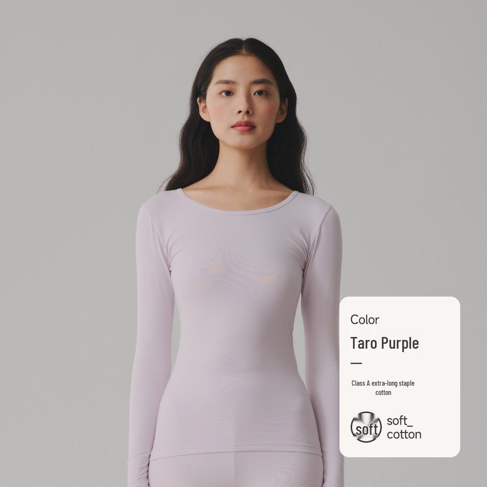 Dámský top s dlouhým rukávem z čisté bavlny v jednobarevném provedení