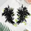 Black Mesh Embroidery Flower Bead Sequin Flower Clothing Dress Wedding Bag Decoration Flower Cloth Sticker Accessories