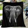 Ultra-Soft Elephant Print Flannel Blanket, Perfect for Sofa, Bed, Office & Travel, Cozy All-Season Gift