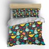Colorful animals and Easter eggs Pattern Duvet Cover Set Digital Print Colorful Polyester Bedding with Zipper Closur kids gifts