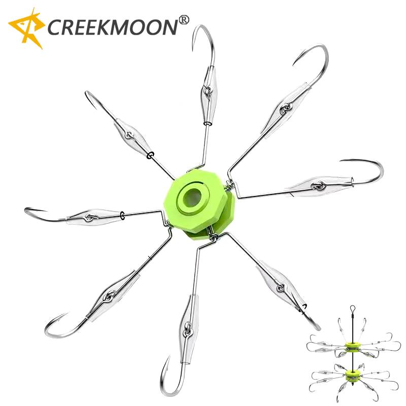 Crab Steel Flap Explosion Hooks 6/8 Claw for Square Bait Squid Fishhook Carbon Easy Carp Fishing Jig Hook Tackle Accessories 260319