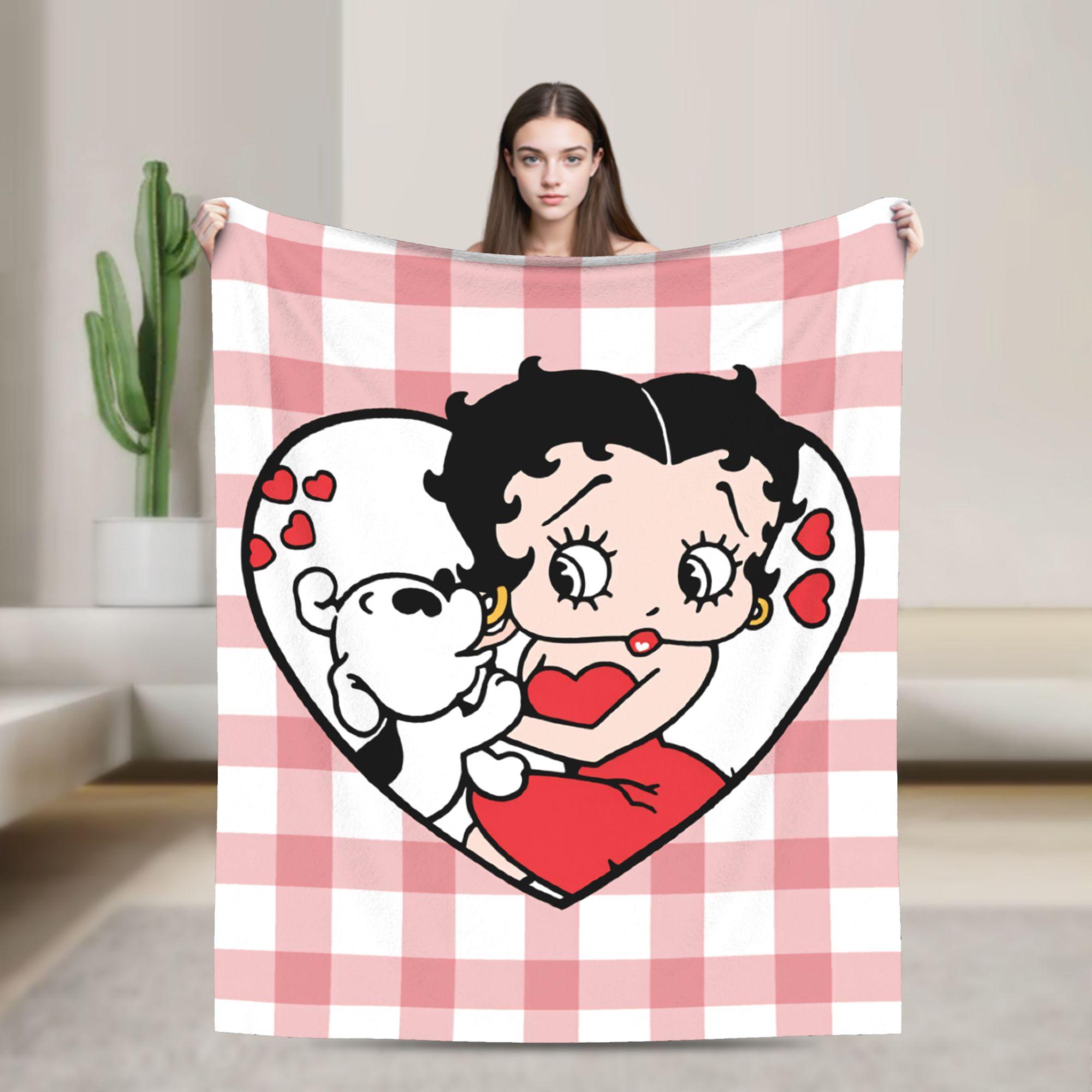 

Warm Blanket Airplane Travel B-Bettys Boops Bedding Throws Flannel Bedspread For Home Decor Graphic Sofa Bed Cover 75cmx90cm