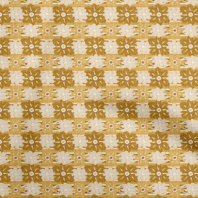 Cotton Flex Dark Mustard Fabric Floral Craft Projects Decor Fabric Printed By The Yard 40 Inch