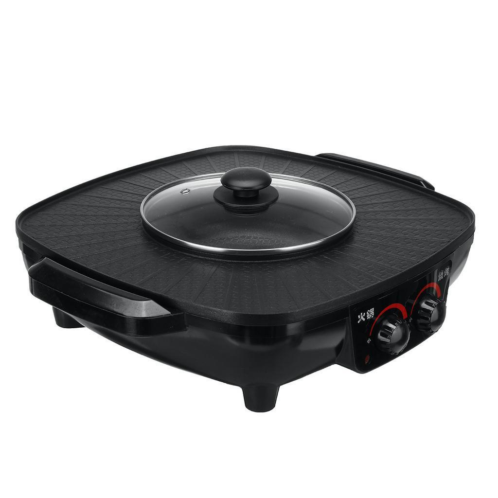 1800W 2 IN 1 Barbecue Hot Pot Elektrische Grillplatten Elektrische Grills Topf 220V Antihaft-BBQ-Grillplatte Home Hotpot Backplatte Home Hotpot