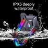 Y20 MAX Motorcycle Helmet Bluetooth Headset Intercom With Mixing V5.3 IPX6 Waterproof RGB Colorful Light Effect 1000mAh Battery