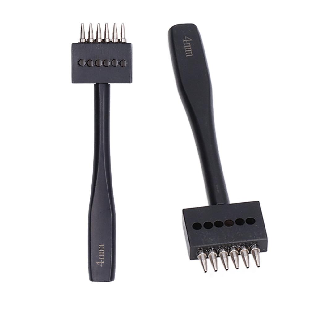 3pcs 4mm Punch Size Leather Punch Tool High Strength Steel Stitching Chisel Set Home Craft Use