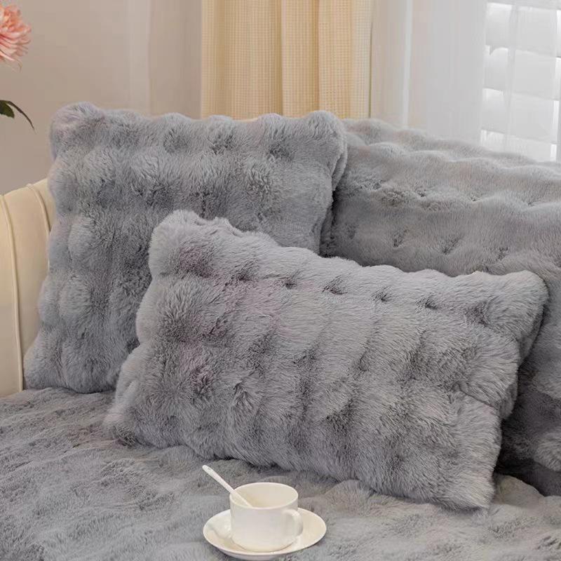 

Чехол для подушки Nordic Luxury Solid Color Faux Rabbit Fur для дивана в спальне и гостиной 35x50 cm