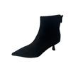 British High-heeled Pointed-toed Temperament Suede Short Boots for Women 2025 New Autumn and Winter Thin-heeled Korean Thin Martin Boots for Women