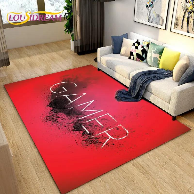Cartoon Gamer Game Controller Area Rug Large,Carpets Rug for Living Bedroom Sofa Doormat Decoration,Kids Play Non-slip Floor Mat